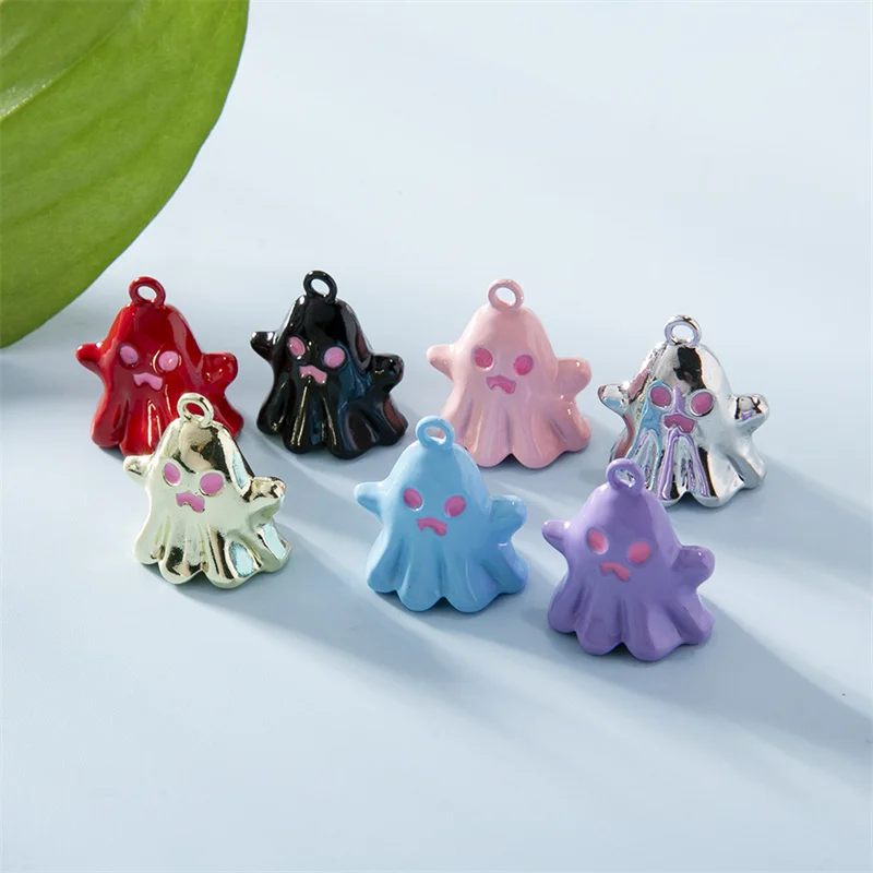 

7pcs Colorful Cute Ghost Enamel Charms Halloween Pendants For Making DIY Jewelry Accessories Necklace Findings Handmade 20*17mm