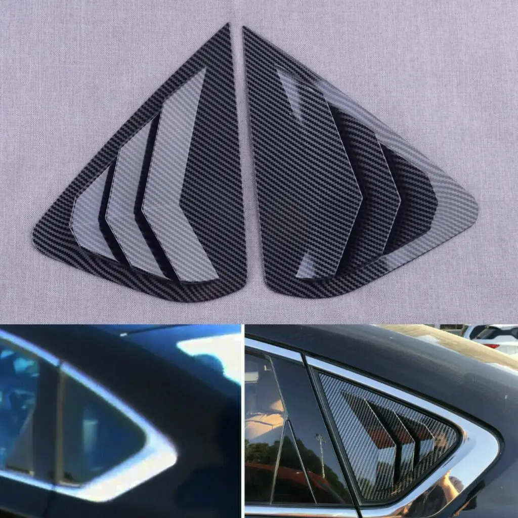 

1 Pair Car Exterior Rear Window Side Vent Louver Scoop Cover Trim Fit for Nissan Altima Teana 2013-2018 Carbon Fiber Grain