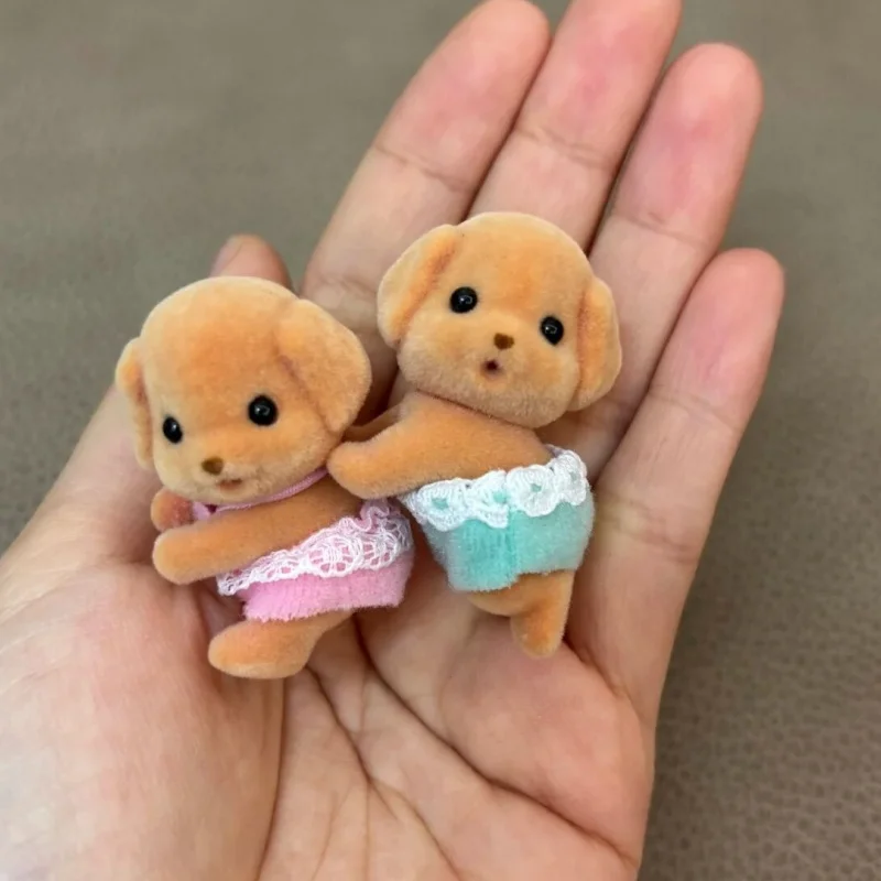 In Stock Sylvanian Families Twins Series Anime Figure Elephant Maple Leaf Cat Spotted Deer Scenario Doll For Child Birthday Gift