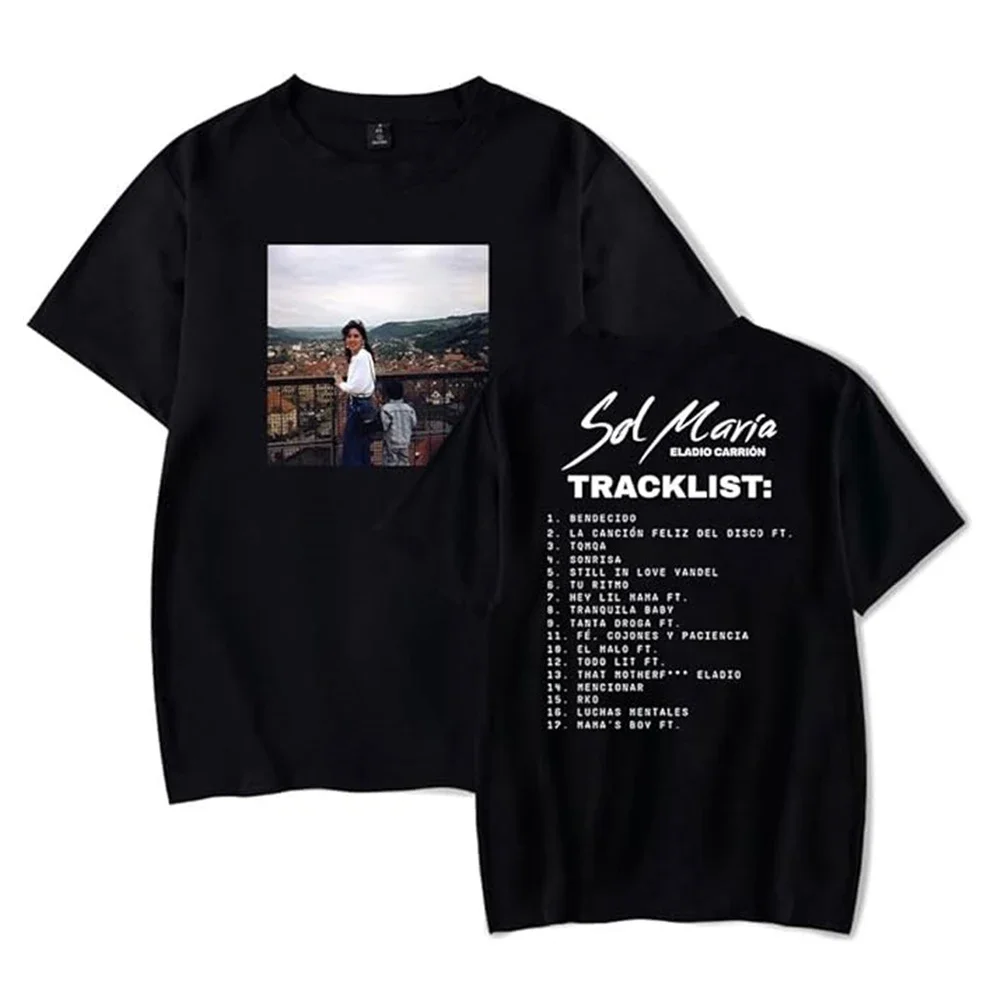 Eladio Carrion Tracklist T-Shirt Sol Maria Album Merch Women Men Summer Short Sleeve Tshirt Casual Fashion Tee