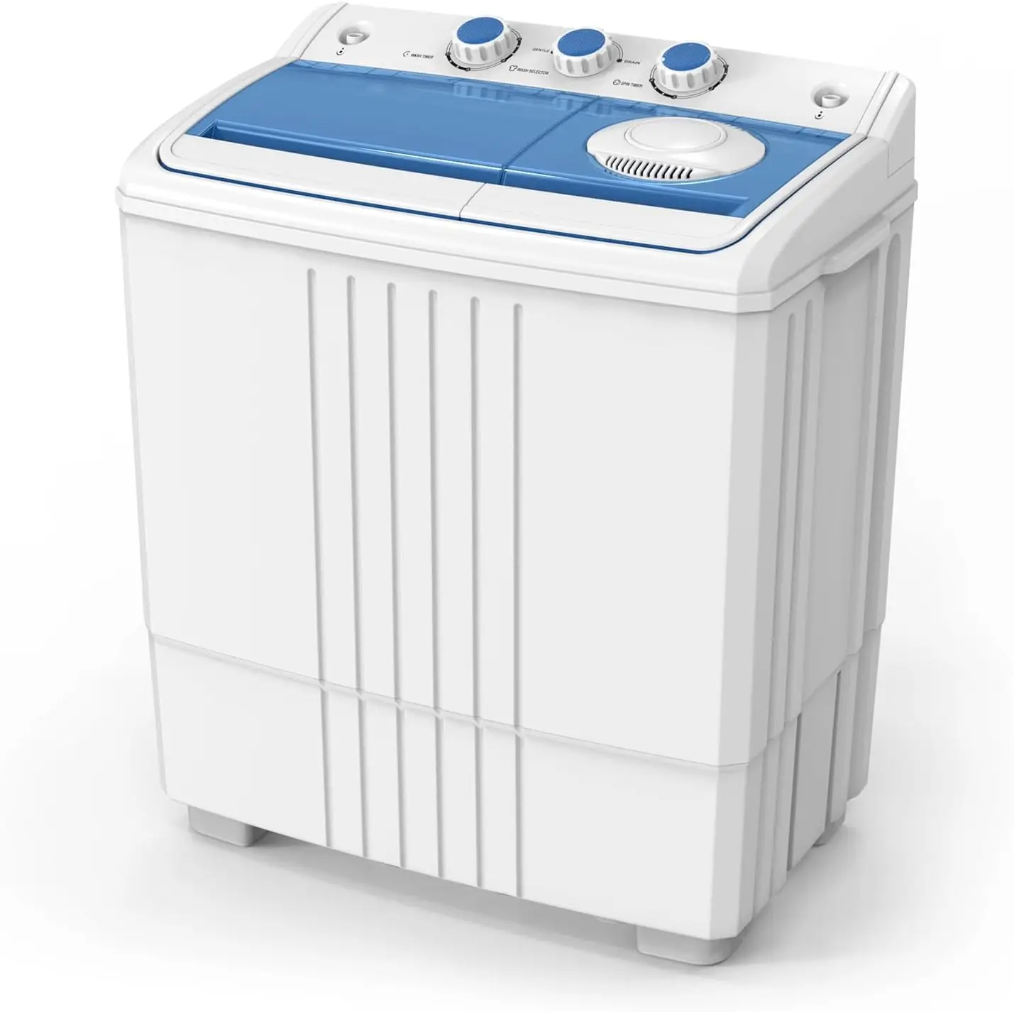 21LBS Portable Washing Machine, Washer(14LBS) and Spinner(7LBS), Mini Compact Twin Tub Washer and Dryer Combo with Pump Draining