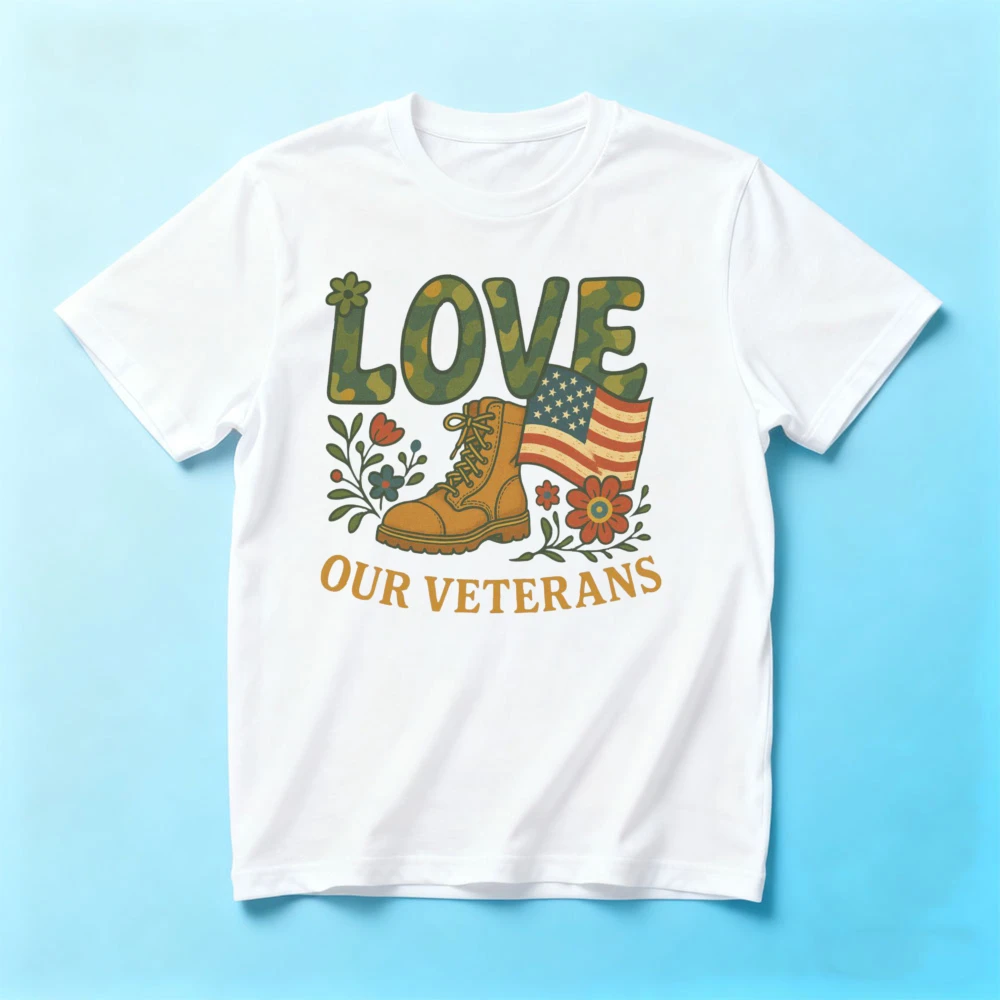 Patriotic Tribute Tee Military Memorial Shirt Veterans Day Gift Unisex Casual Tshirt Men Women Fashion Crewneck Cotton Tee Tops