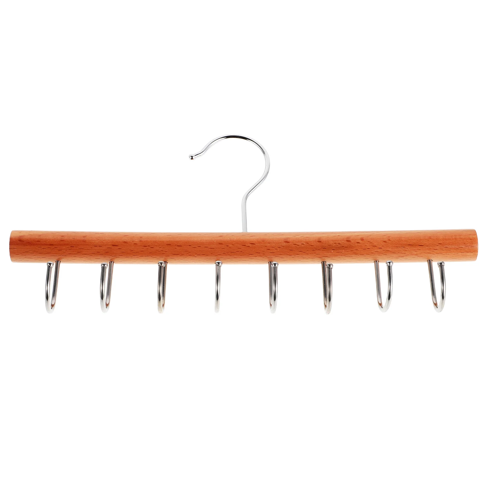 

Solid Wood 8 Hook Clothes Hanger Belt Scarf Tie ganizer Multi Functional Wall Mount Closet Storage Rack Stylish Space