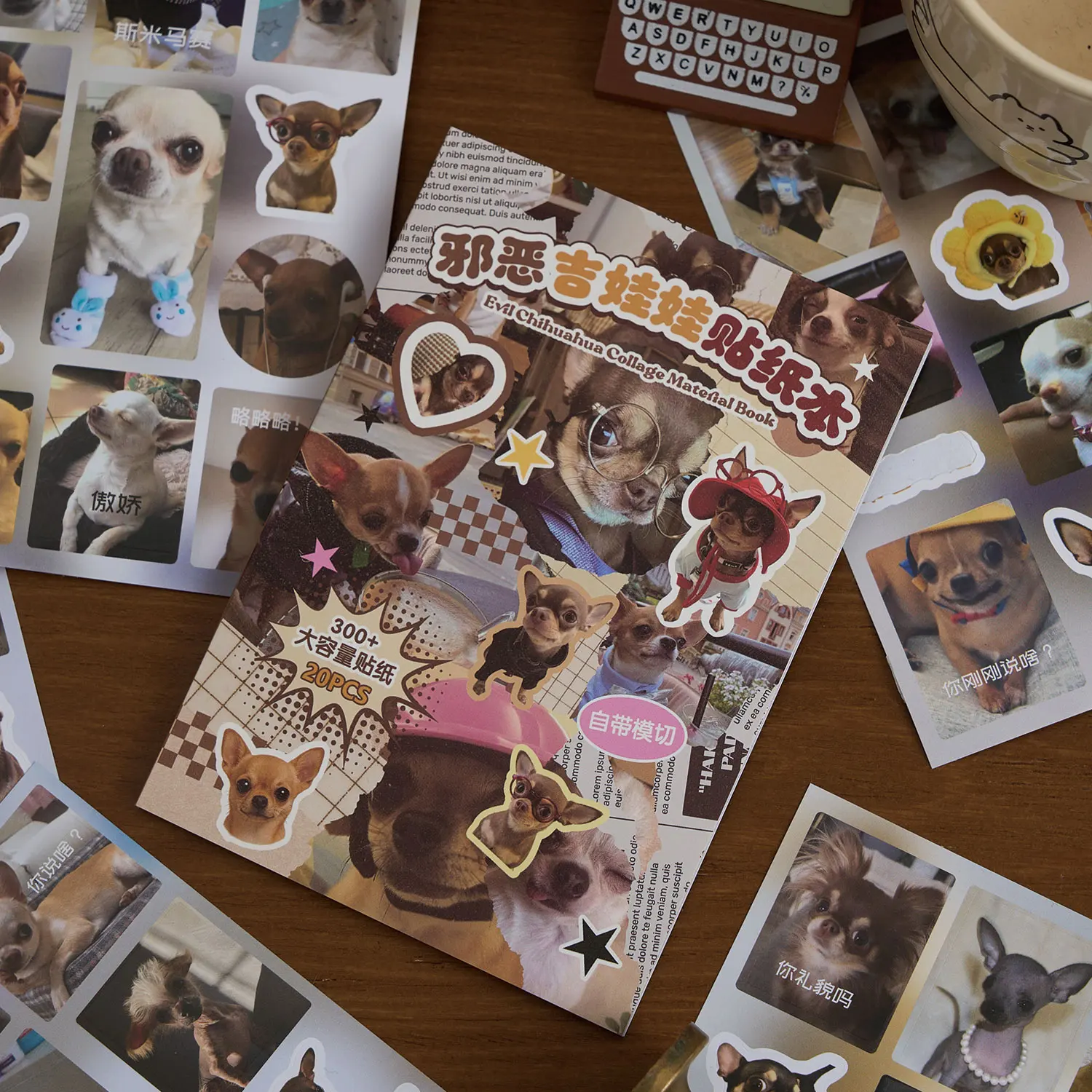 

20sheets Kawaii Ins Die cut Stickers Book Cute Chihuahua Patterns DIY Diary Phone Case Scrapbook Aesthetic Stationery Stickers