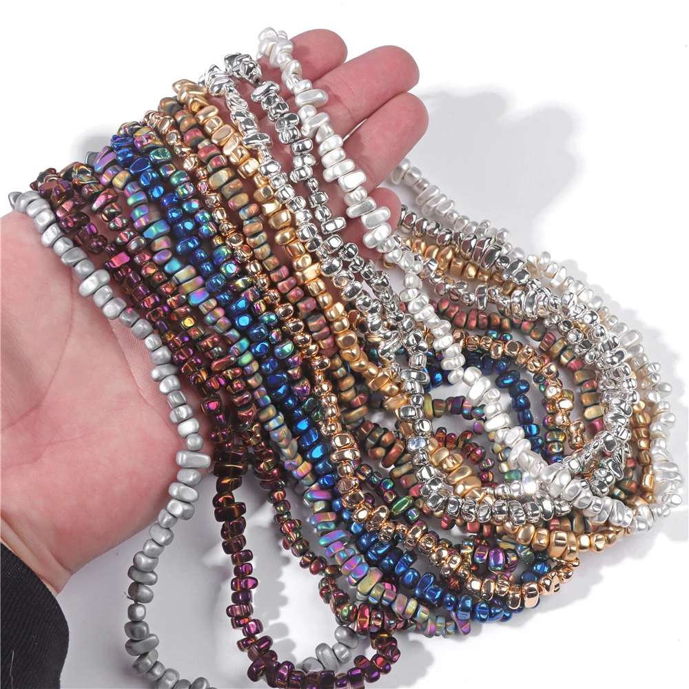 

Бусины-разделители неправильной формы из Натурального Гематита для изготовления ювелирных изделий своими руками, модные блестящие серьги для ожерелья 5-10 мм