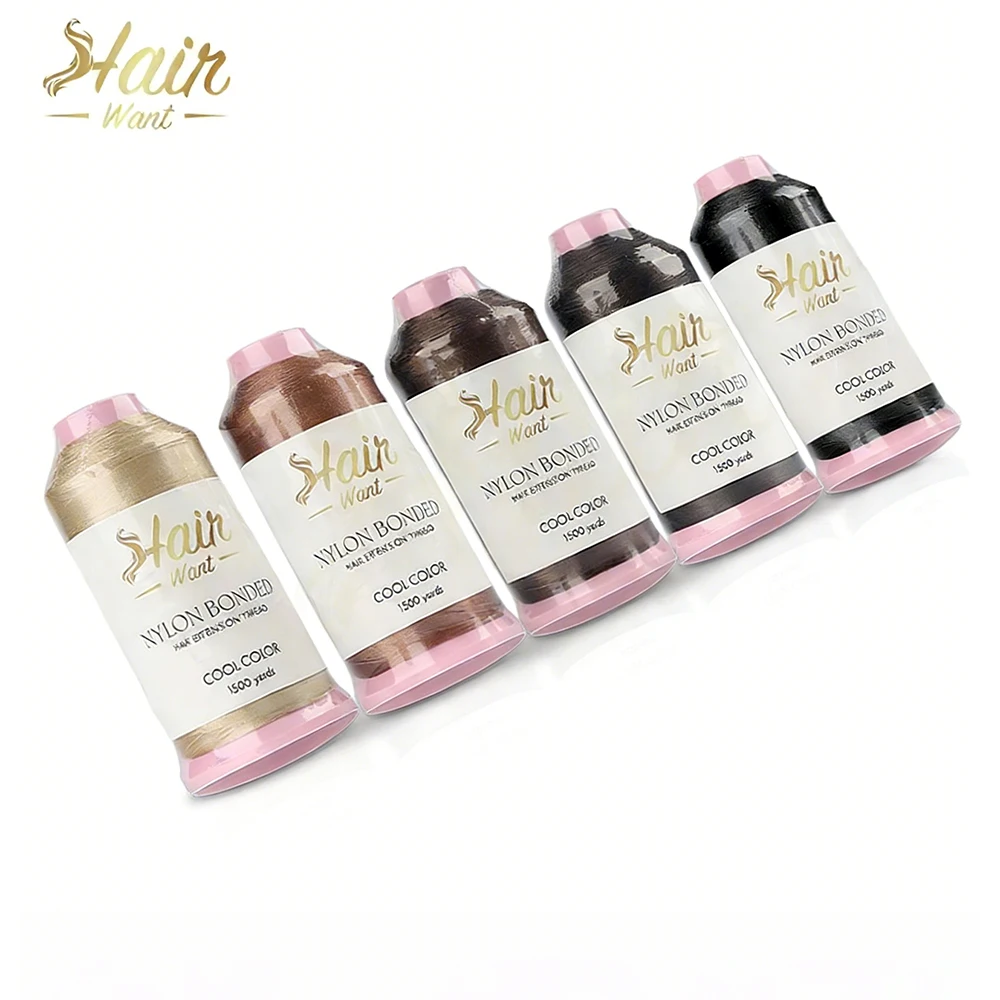 

Hair Want 1500 Yards Bonded Nylon Thread for Wig Making Strong Nylon Hair Weaving Threads for Invisible Weft Hair Extensions