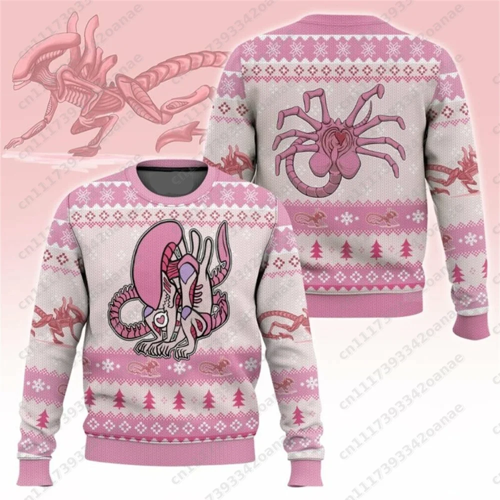 Free Hugs Alien Facehugger Ugly Christmas Sweater Anime Men's and Women's Pullover 2026 Couple Hoodie Sweatshirt Family Style