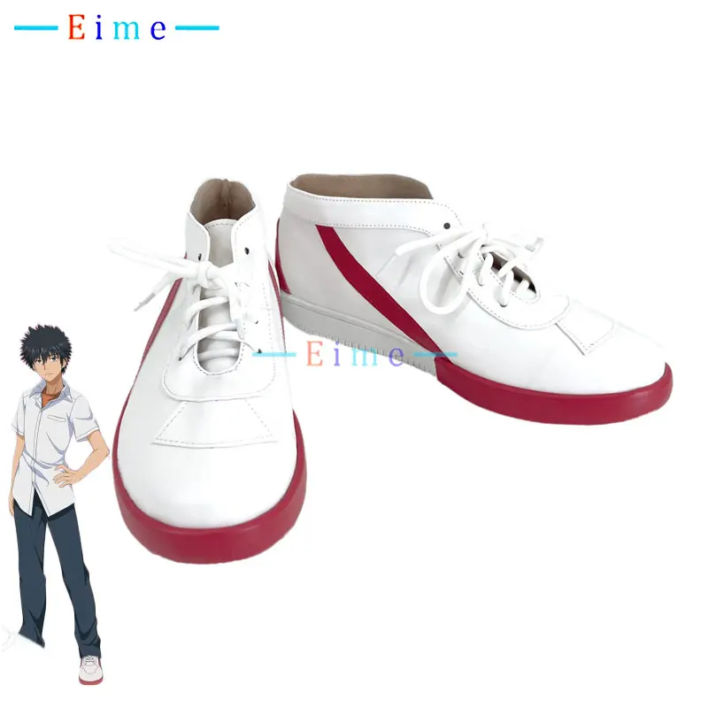 Kamijou touma cosplay sapatos botas de carnaval de halloween acessórios de anime adereços sapatos pu feitos sob encomenda