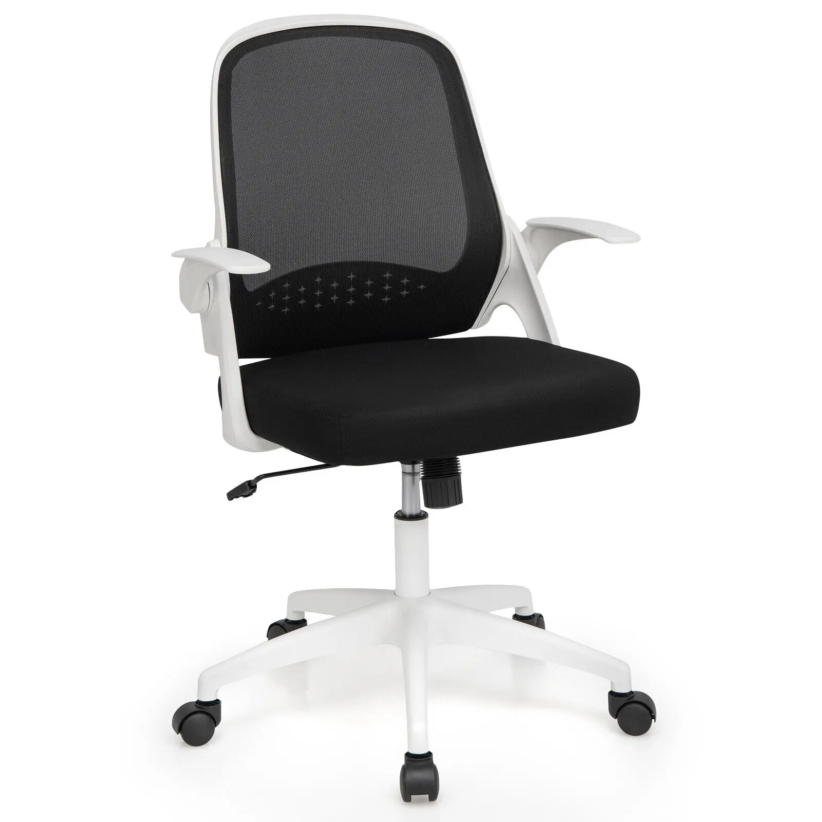 Mesh Office Chair Height Adjustable Swivel Task Chair with Lumbar Support White