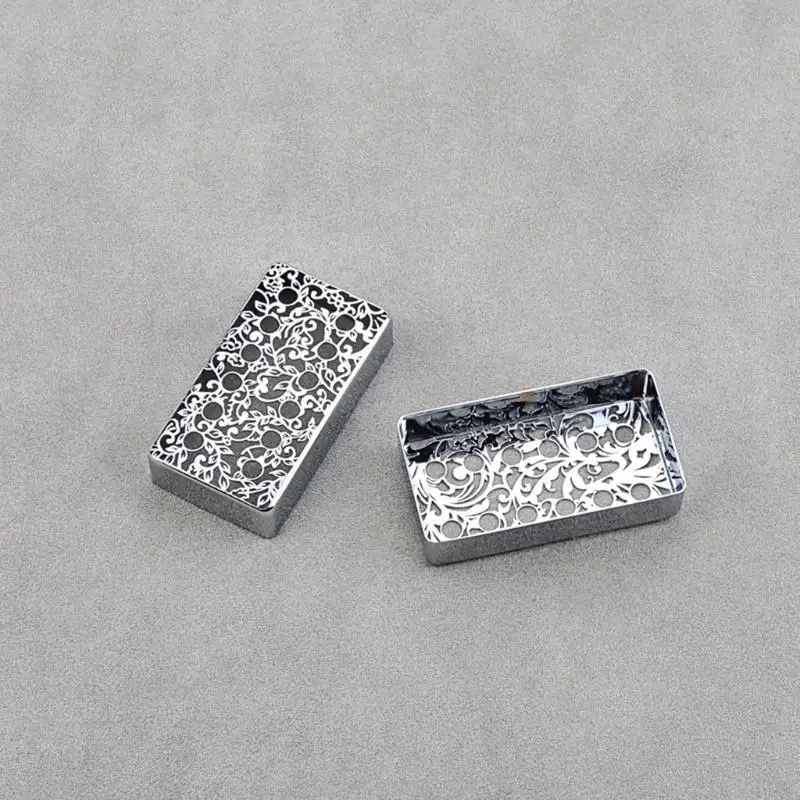 

2 Pcs Guitar Pickup Cover Flower Pattern Brass Pickup Cover Metal Brass Humbuckers Cover Electric Guitar Accessories