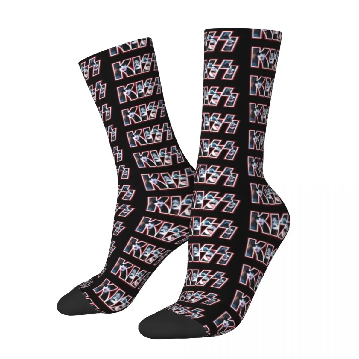 Kiss Band Photo Stockings Couple Kiss Fan Art Socks Warm Soft Gothic Socks Autumn Climbing Anti-Slip Custom Socks Gift