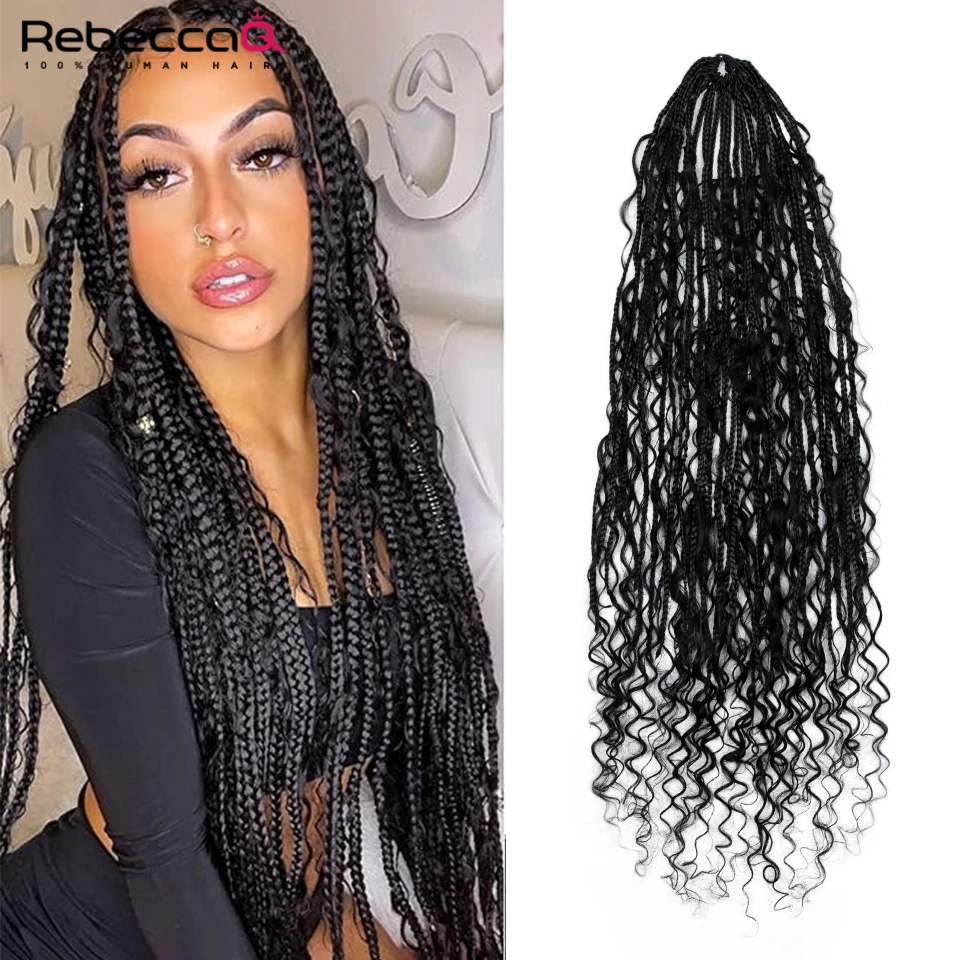 

Бесшовные крючковые локоны в стиле бохо с кудрявыми концами из натуральных волос, предварительно связанные, новые мягкие локоны, косы-бокс, 30 прядей, Rebecca