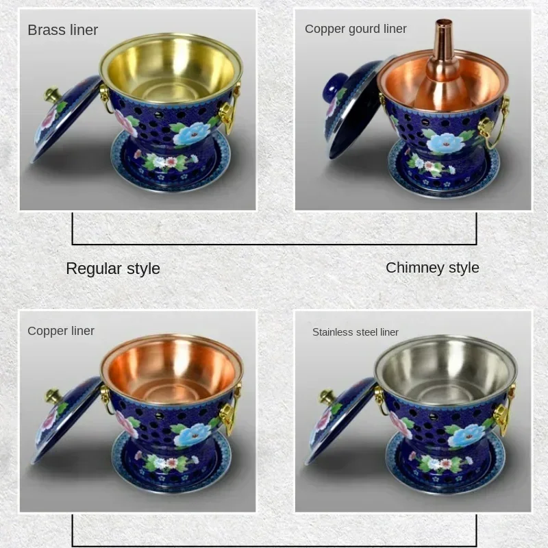 Eco-Friendly Cloisonne Copper Hot Pot Single Meal Design Oil & Alcohol Compatible Premium Red Hotpot with Elegant Design