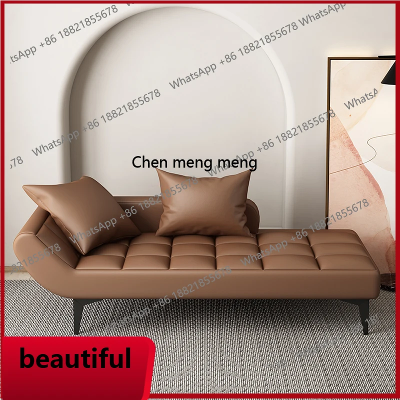 

X Light luxury leather sofa living room small apartment modern and simple, bedroom leisure, couch