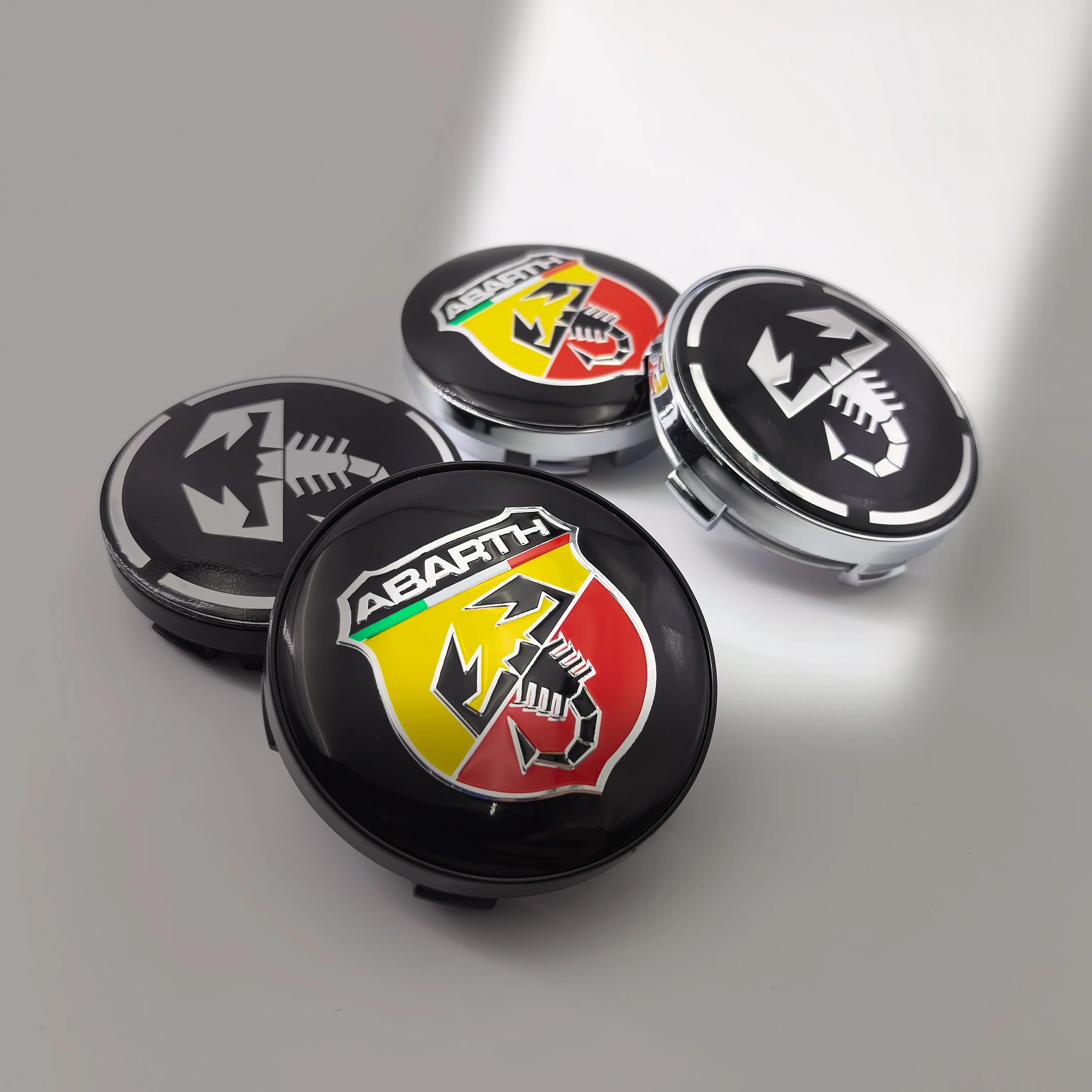 4ps 56mm/60mm 5.6cm/6cm Abarth logo car emblem Wheel Center Hub Cap auto Rim refit dust-proof badge covers styling accessories