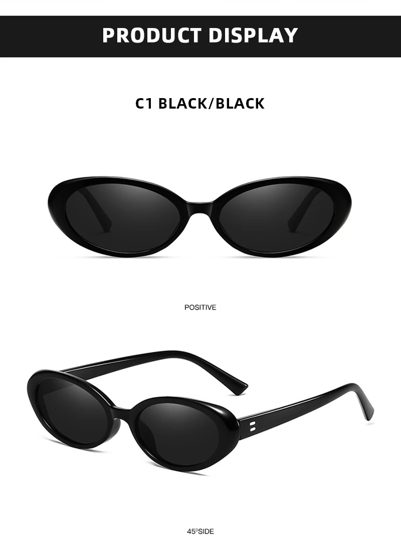 Luxus Cat Eye Sonnenbrille Frauen Retro ovale schwarze Sonnenbrille Damen Mode kleine Fahr schirme Outdoor-Brille uv400 – Detail 5