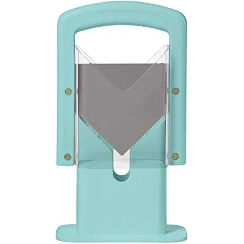 

Нож для нарезки Uni Slicer со встроенной защитной шторкой для гладкой нарезки бейглов, булочек, маффинов и других изделий, с антипригарным покрытием, 9,25 дюйма, цвет Aqua Sky