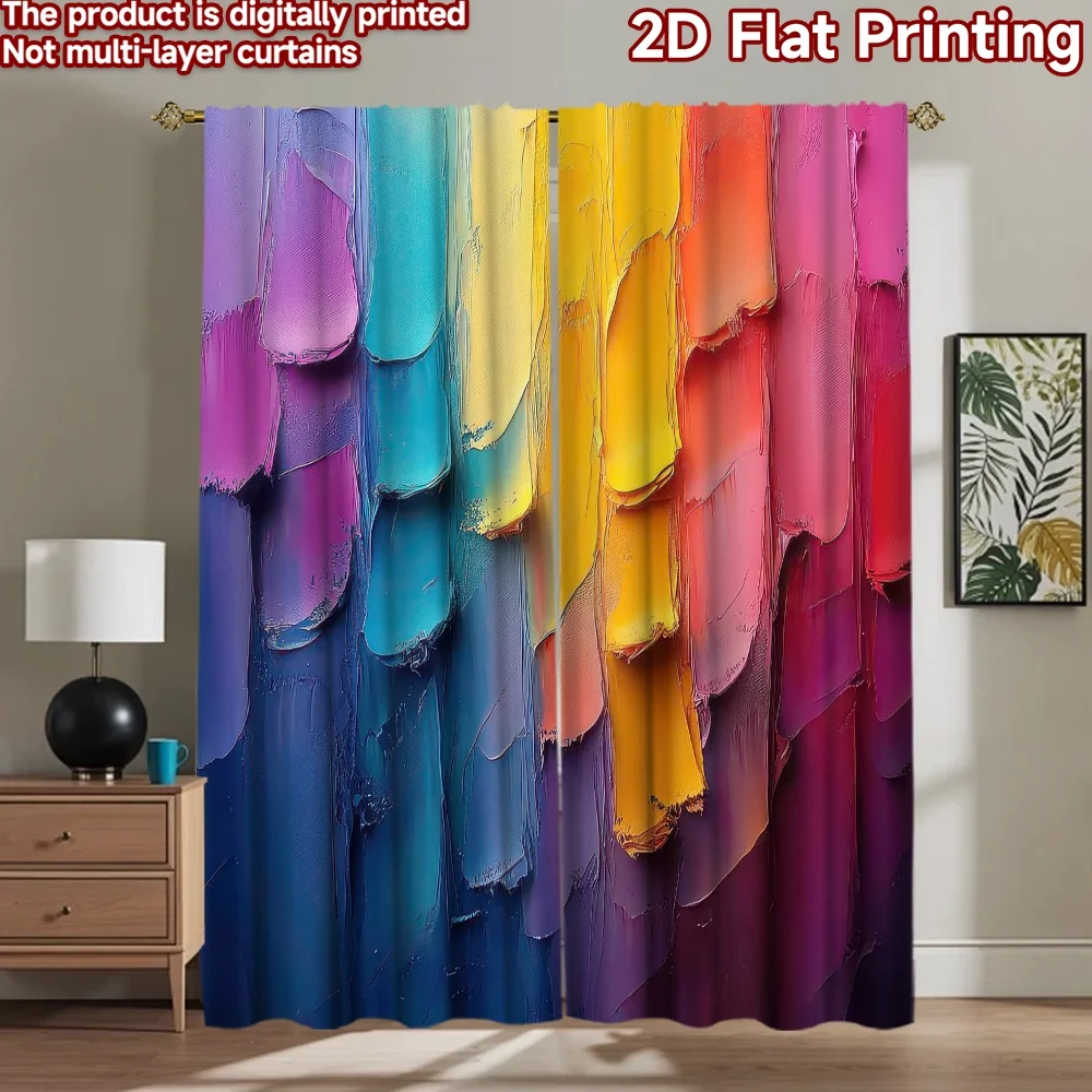 

1pc 2D flat Photography Backdrop Scene Tapestry Colorful Strokes 100% Polyester Family Party Perfect for Suitable for patio and