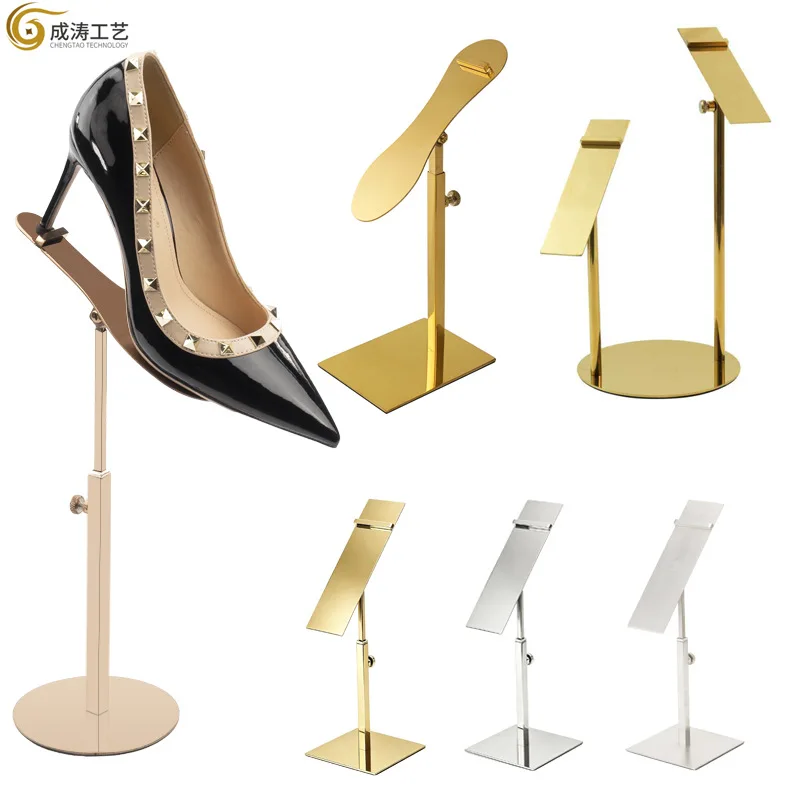 1PCS Black Stainless Steel Shoes Riser Holder Display Rack Bracket For Shelf Table Desk Top Organizer Storage Exhition
