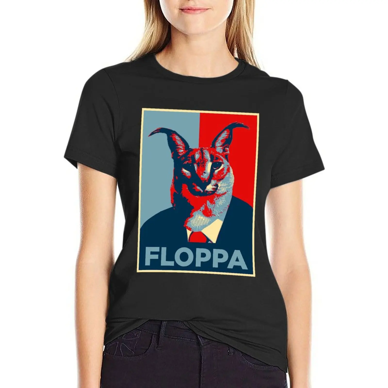 Big floppa T-Shirt tops quick-drying Short sleeve tee cat shirts for Women