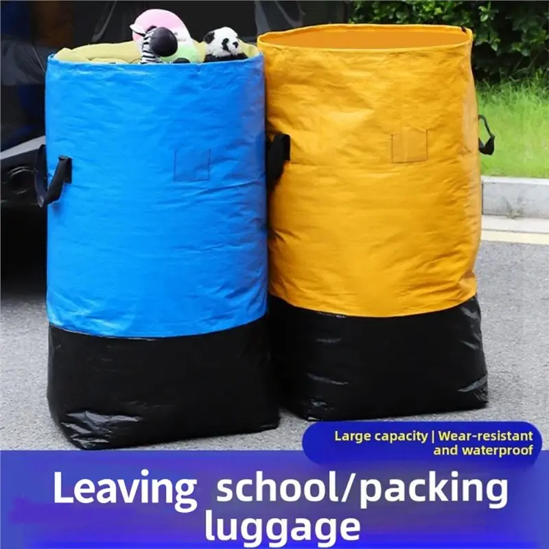 A84E-Wear-Resistant Waterproof Heavy Duty Moving Bags(2Pcs), Large Capacity Thickened Storage Organizer For Dorm& Travel