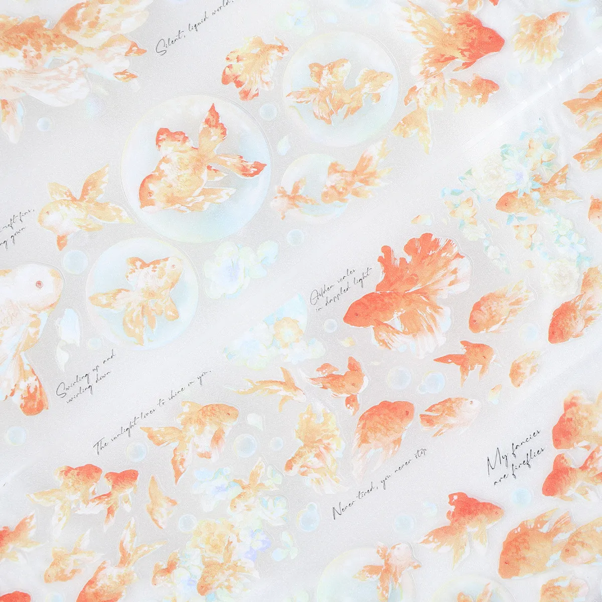 9.1 5M Sticker Roll Floating Tide Goldfish Original PET Die Cut Washi Tape Decorative DIY Journaling Scrapbooking Stickers