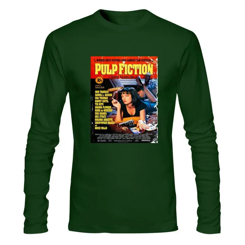 Camiseta con temática de Pulp Fiction para hombre y mujer, ropa divertida, material de algodón con alto contenido, hasta el 96%, camiseta para mujer