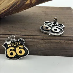 Route 66 Motorcycles Necklace 316L Stainless Steel Jewelry Punk Biker Golden Polishing Men Pendant