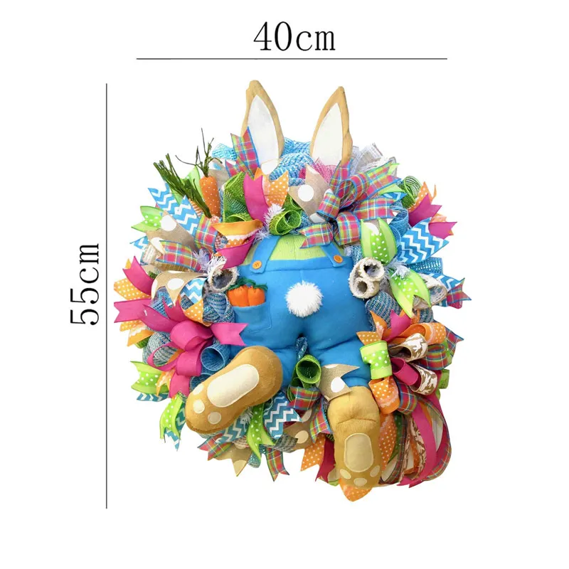 Colorful Easter Bunny Garlands Door Wall Oranments Happy Easter Party Wreath Decoration 2022 New Creative Festival Garland Decor