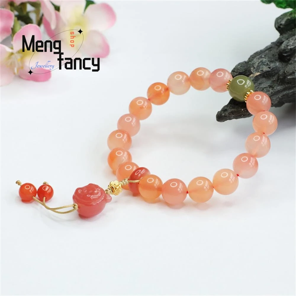 Natural Salt Source Agate Tassel String Little Red Cap Diy Simple Elegant High-grade Fashion Jewelry Couple Luxury Holiday Gifts