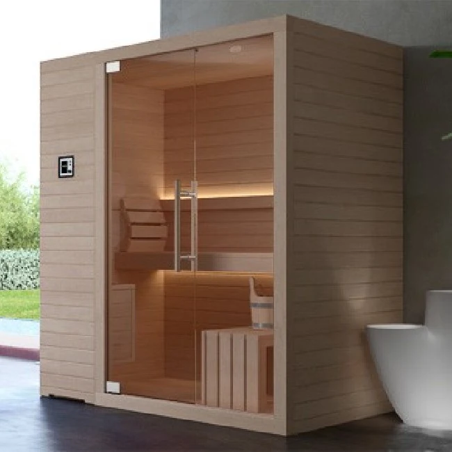 Modern 2-Person Hemlock Solid Wood Sauna Room Popular and for Villas Sale