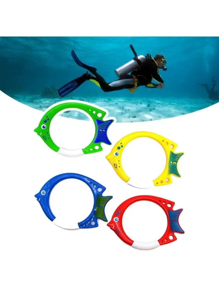   Pack of 4 Kids Diving Toy Underwater Diving Rings Pool Water Toy For Boys Girls