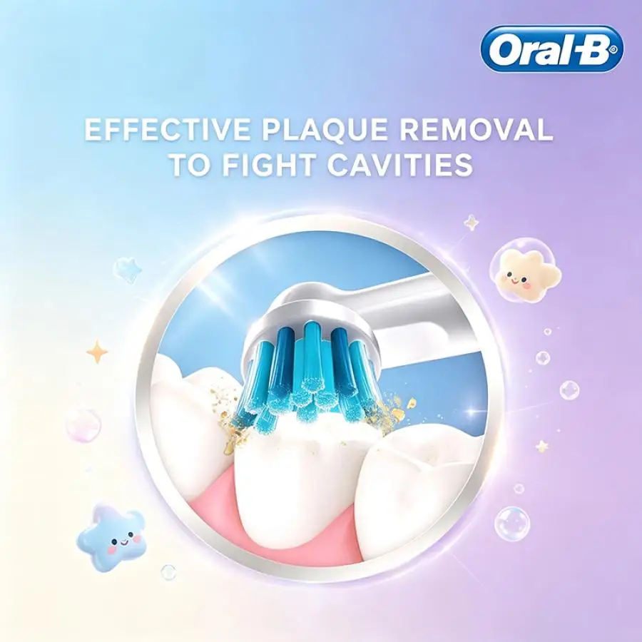 Oral-B EB10 Ersatzbürstenkopf für Kinder, ultraweich, rund, passend für Oral-B Kinder-Rotations-Elektrozahnbürste – Detail 4