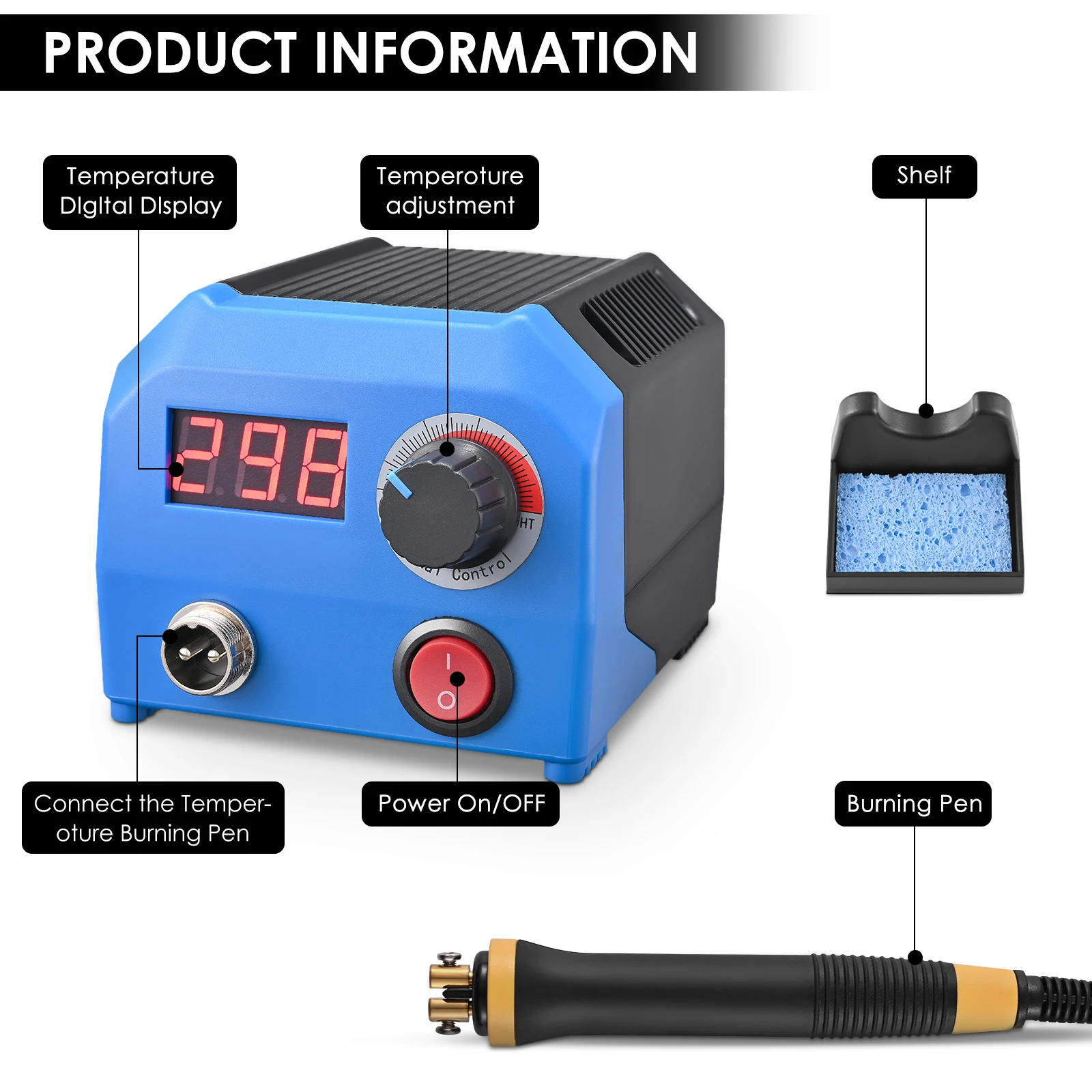 Pyrography Machine with Temperature Adjustment Pyrography Tool, Gourd Board, Heat Transfer Machine, Wood Burning Kit