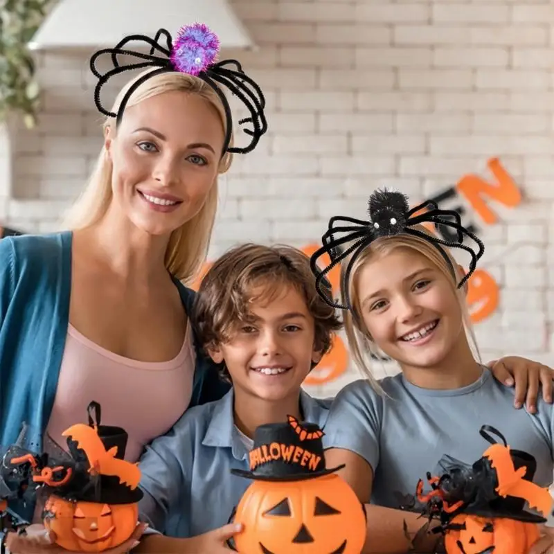 39BB Halloween Live Broadcast Spiders Arriders Hair Hoop Girls Makeup Carnavals Bandeira cabelo