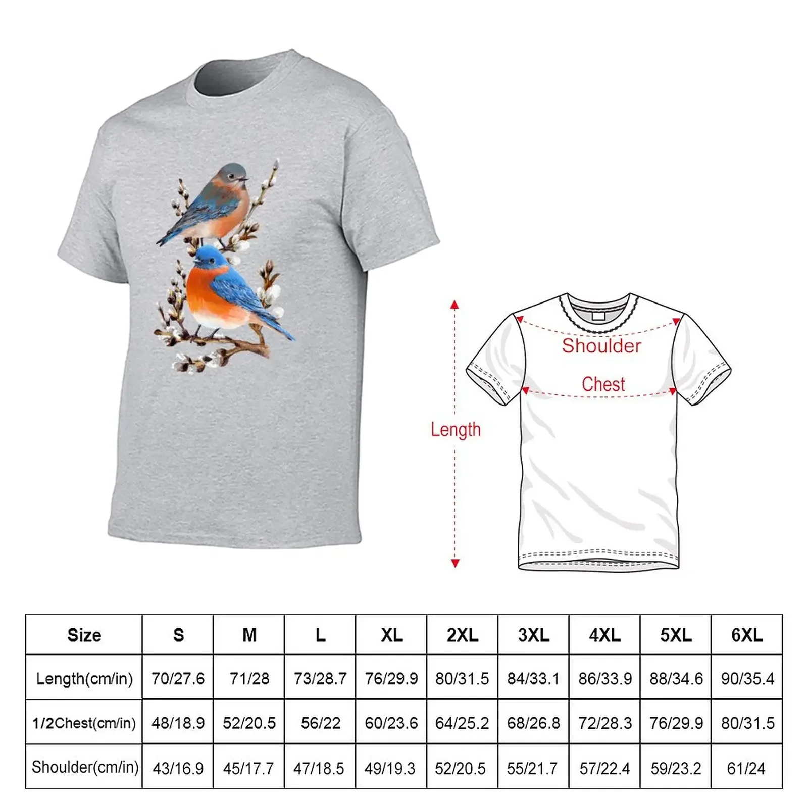 Eastern Bluebird Couple T-Shirt blanks aesthetic clothes mens graphic t-shirts funny