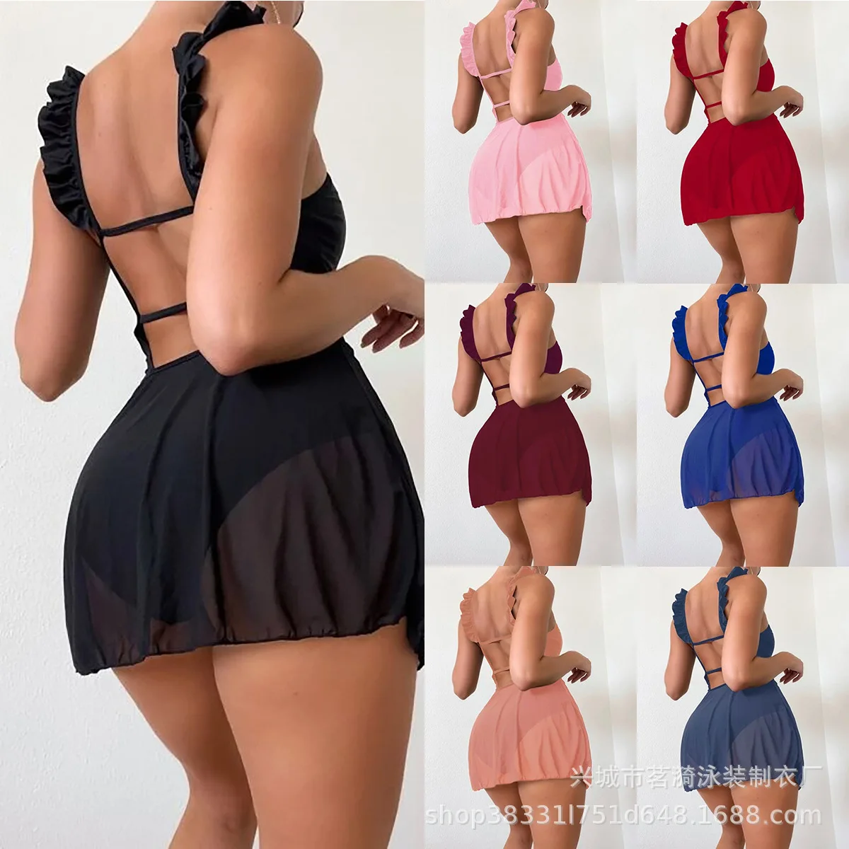 

Женский модный купальник в европейском и американском стиле, сексуальный, цельный, с разноцветным принтом, в свежих тонах, бикини, комплект из трех предметов