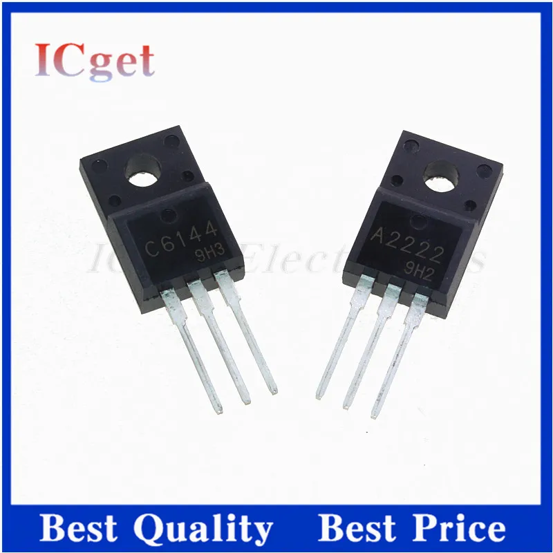 10PCS New 2SA2222 A2222 2SC6144 C6144 TO-220F Printer motherboard to tube in stock