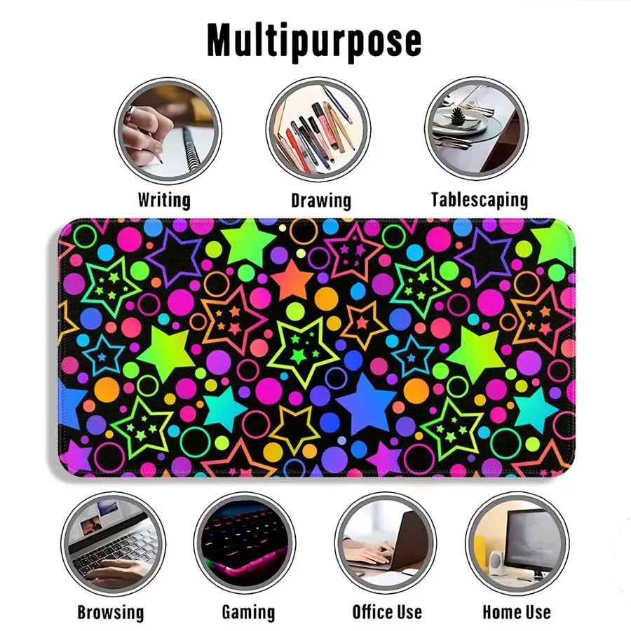 Anti slip Mouse Pad Desk accessories Keyboard Mouse Pad Game Console Pad Computer Laptop Pad office Pad Neon Stars