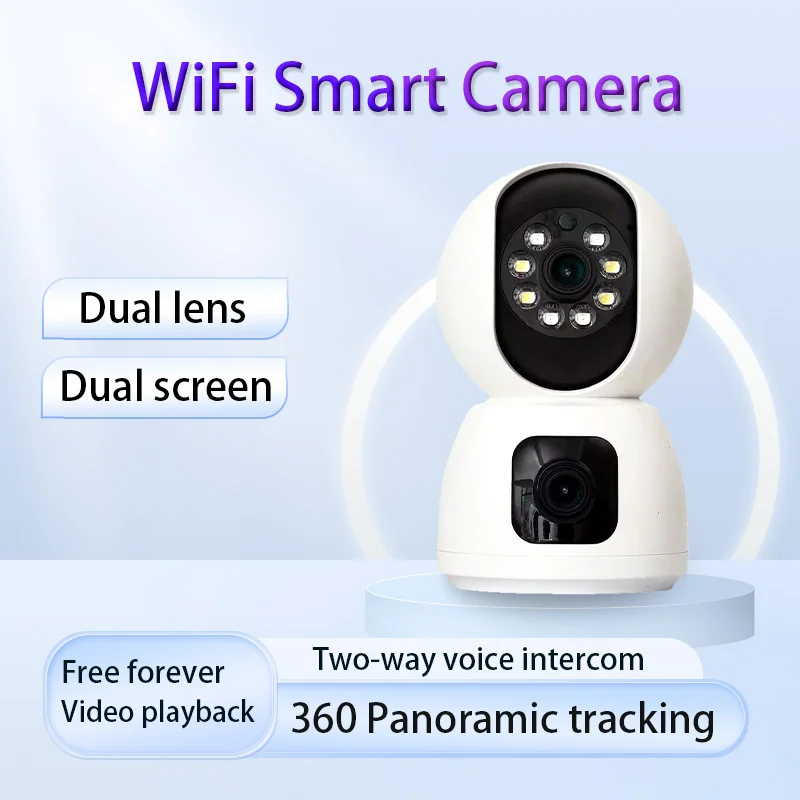 

4K IP Wireless WiFi Camera Dual Lens Auto Tracking CCTV Camera Night Home Baby Monitor Video Smart Home Security Surveillance