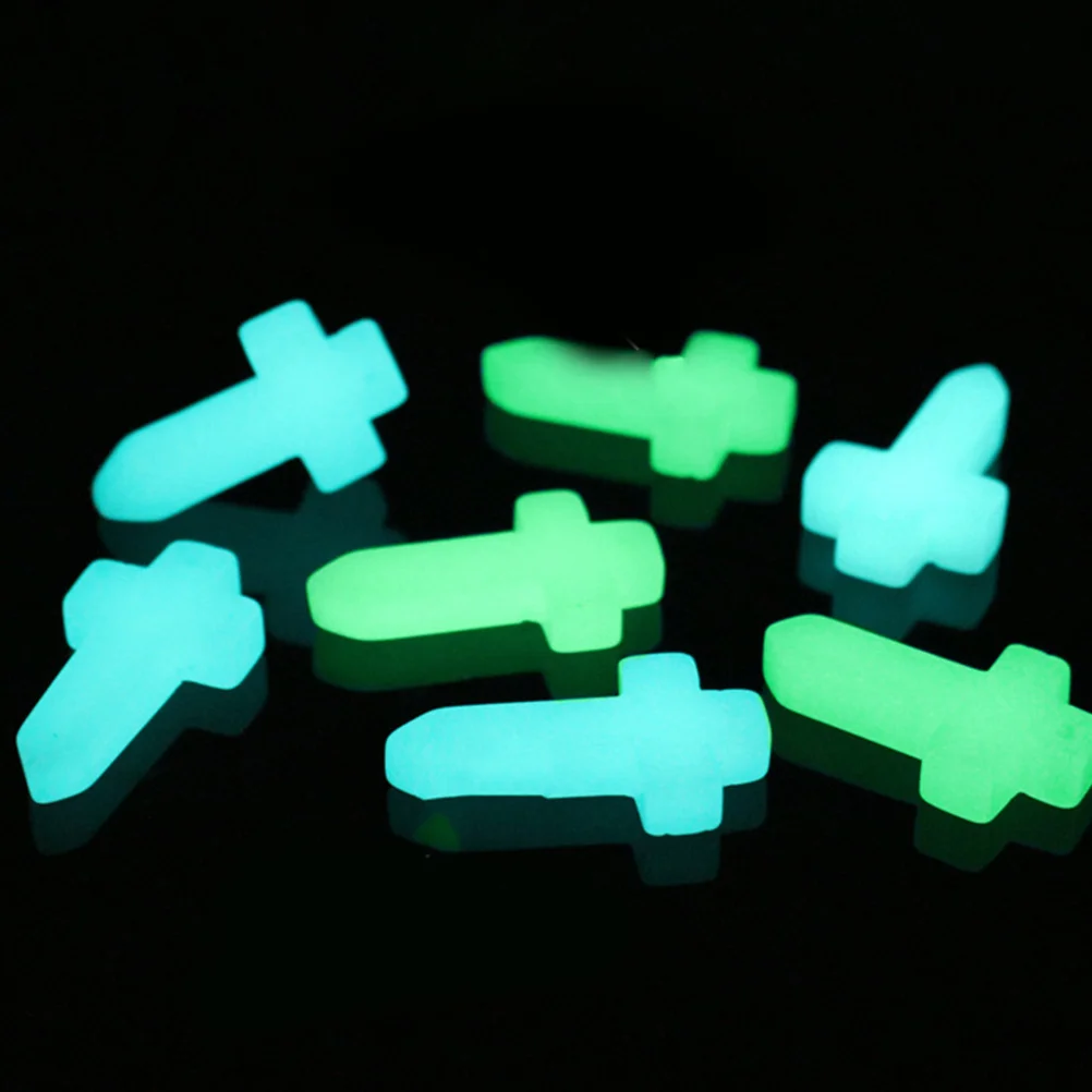 10 pcs Cross Pendant Simulation Luminous Stone Charm For Diy Jewelry Making Necklace Keychain Bracelet Craft Supplies Mixed