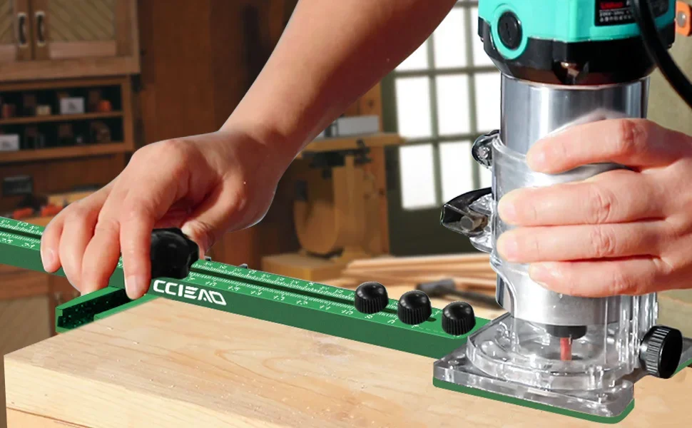 Three in One Cutting Fixture Adjustable Planer Circular Cutting Guide Cabinet Hardware Fixture Router Milling Groove Bracket