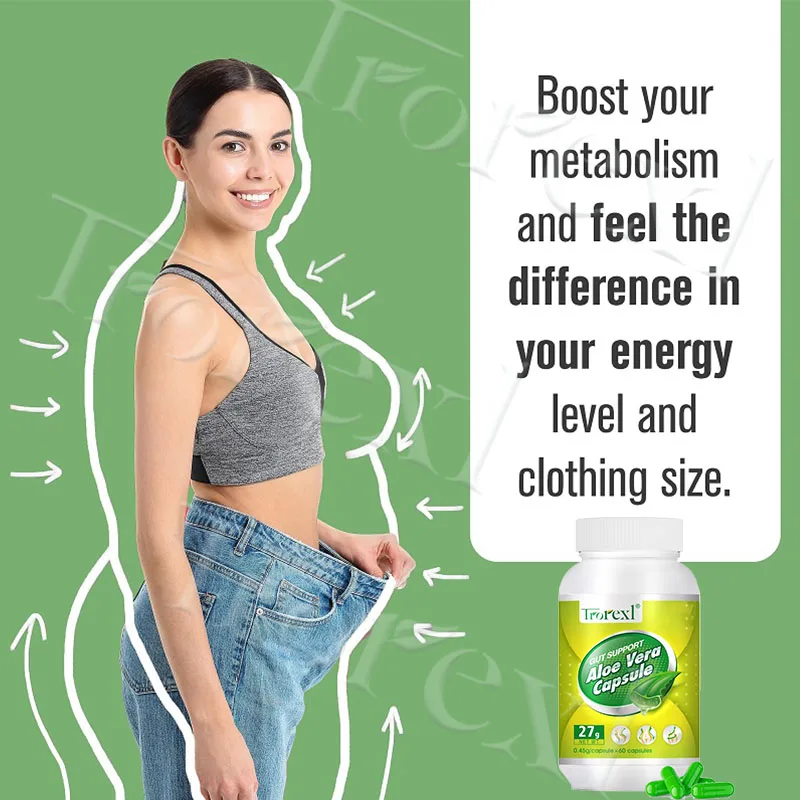 

Aloe Vera Capsules Super Strength Fat Burning for Weight Loss Detox Face Lift