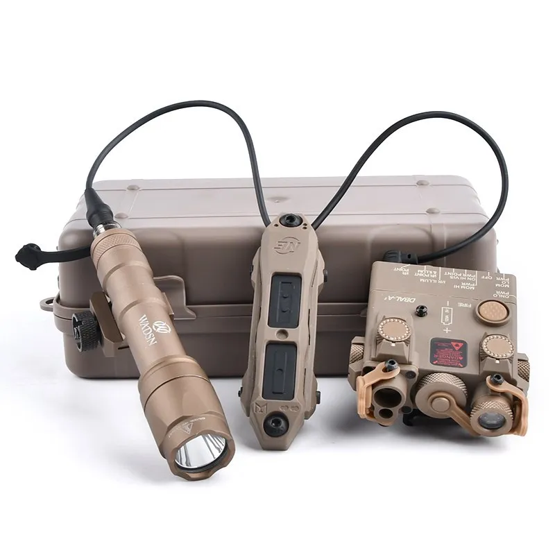 WADSN Tactical DBAL A2 Red Green Dot Laser White LED Light Rifle PEQ DBAL Airsoft Laser Aiming Surefir M600 M300 Weapon Light