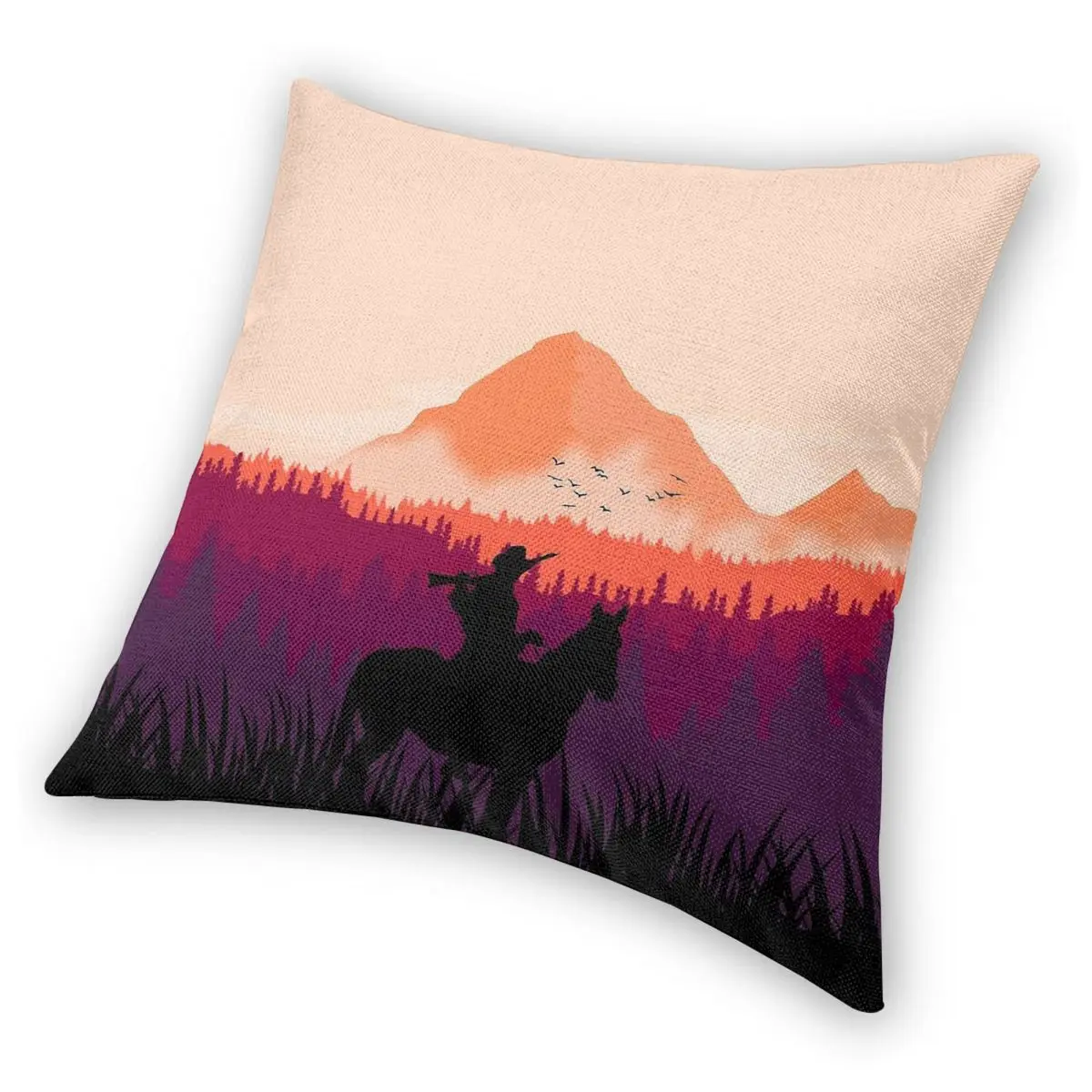 غطاء وسادة مربع مخملي من البوليستر ، استرداد ميت أحمر ، نمط غروب الشمس ، ديكور بسحاب ، غطاء وسادة رمي ، غطاء وسادة منزلي #4