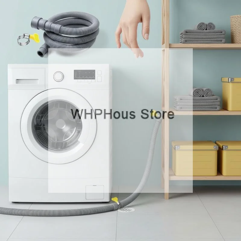 Washing Machine Drain Hose Anti Crack Cuttable Sink Drain Pipe with Free Clamps 1M 1.5M 2M for Home Kitchen Laundry