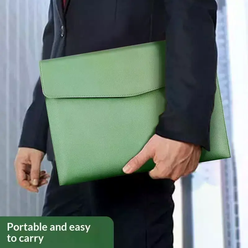 

A4 Leather Document Storage Bag Briefcase Simple And Retro Single-layer Thick And Waterproof Large Capacity Business Bag