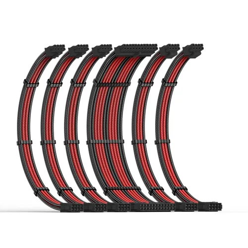 Imagen 2 del producto Cable de extensión del módulo de alimentación, placa base de 24 pines, CPU 4 + 4P, tarjeta gráfica PCI-E 6 + 2 pines, Kit de Cable adaptador de fuente de alimentación Universal, 6 uds.