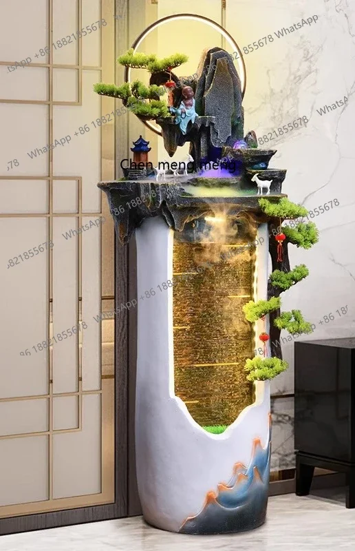 

Flowing Water Wealth Circulation Water Feature Ornament Fountain Rockery Floor Water Curtain Wall Decoration Landscaping