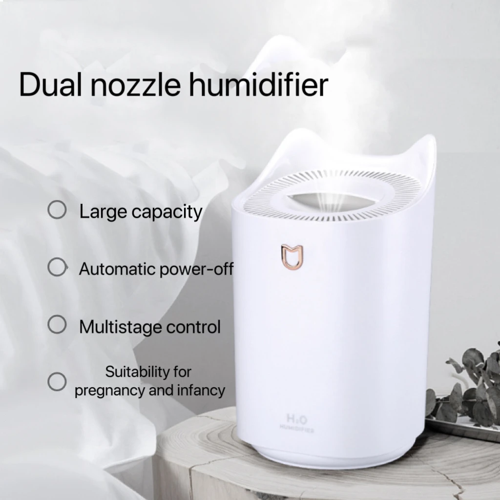 AliExpress Collection Humidificador de aire de doble chorro, atomizador de gran capacidad, difusor de Aroma ultrasónico, generador de niebla fría, purificador de aire, 3000Ml